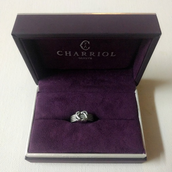 Charriol Heart 2 Heart Silver Stainless Cable Ring - Picture 4 of 4